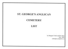 St. George's Anglican Cemetery List