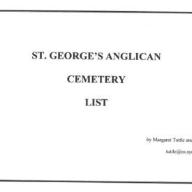 St. George's Anglican Cemetery List