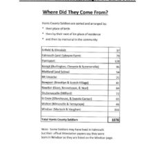 Location and numbers of soldiers