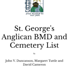 St. George's Anglican BMD and Cemetery List